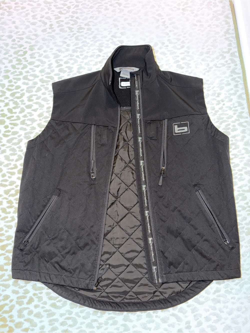 Banded Men's Black Quilted Zip-Up